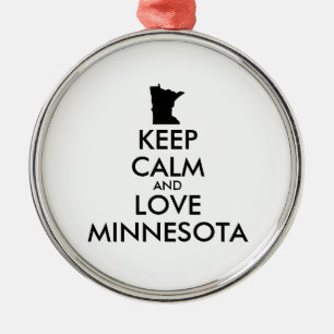 Customisable KEEP CALM and LOVE MINNESOTA Metal Tree Decoration