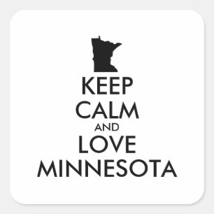 Customisable KEEP CALM and LOVE MINNESOTA Square Sticker