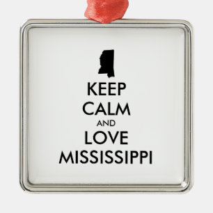Customisable KEEP CALM and LOVE MISSISSIPPI Metal Tree Decoration