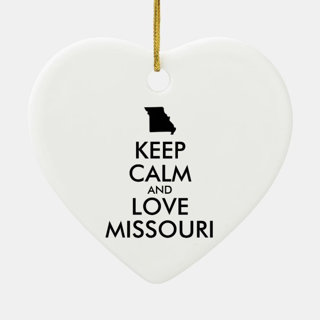 Customisable KEEP CALM and LOVE MISSOURI Ceramic Tree Decoration (Back)