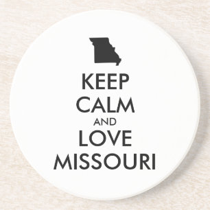 Customisable KEEP CALM and LOVE MISSOURI Coaster