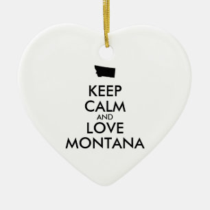 Customisable KEEP CALM and LOVE MONTANA Ceramic Tree Decoration