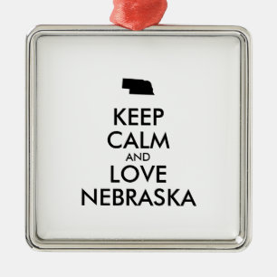 Customisable KEEP CALM and LOVE NEBRASKA Metal Tree Decoration