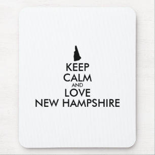 Customisable KEEP CALM and LOVE NEW HAMPSHIRE Mouse Mat