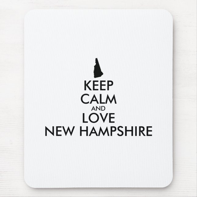 Customisable KEEP CALM and LOVE NEW HAMPSHIRE Mouse Mat (Front)