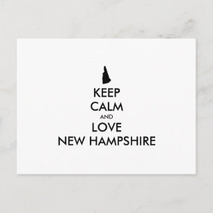 Customisable KEEP CALM and LOVE NEW HAMPSHIRE Postcard