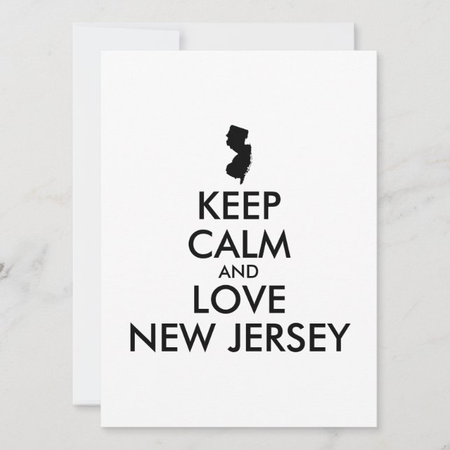 Customisable KEEP CALM and LOVE NEW JERSEY (Front)