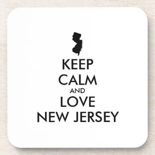 Customisable KEEP CALM and LOVE NEW JERSEY Coaster