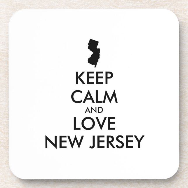 Customisable KEEP CALM and LOVE NEW JERSEY Coaster (Front)