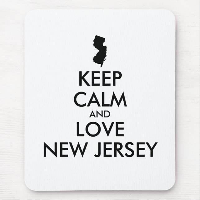 Customisable KEEP CALM and LOVE NEW JERSEY Mouse Mat (Front)