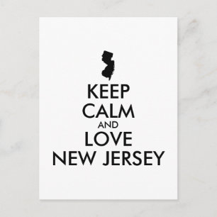 Customisable KEEP CALM and LOVE NEW JERSEY Postcard