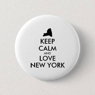 Customisable KEEP CALM and LOVE NEW YORK 6 Cm Round Badge
