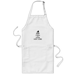Customisable KEEP CALM and LOVE NEW YORK Long Apron