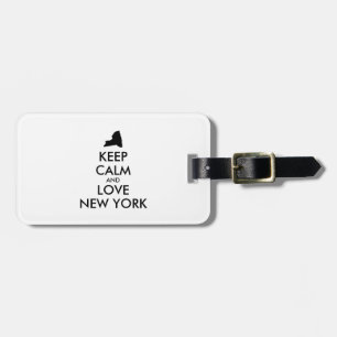 Customisable KEEP CALM and LOVE NEW YORK Luggage Tag