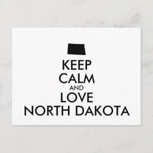Customisable KEEP CALM and LOVE NORTH DAKOTA Postcard