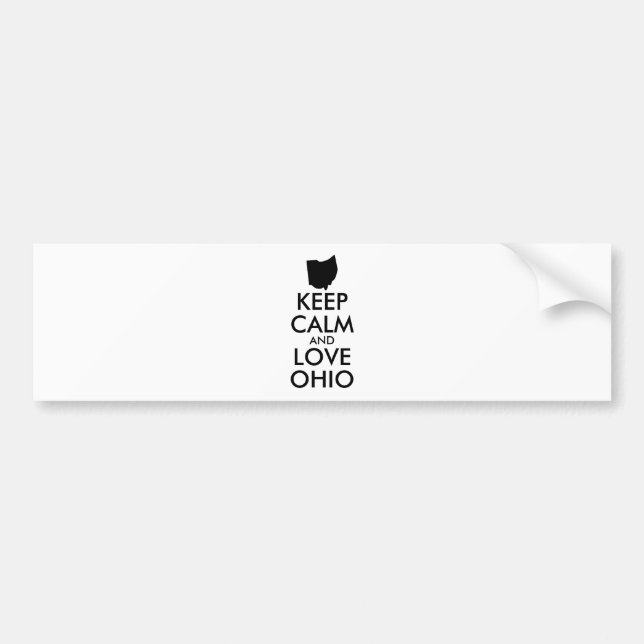 Customisable KEEP CALM and LOVE OHIO Bumper Sticker (Front)