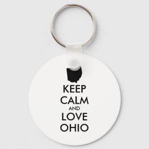 Customisable KEEP CALM and LOVE OHIO Key Ring