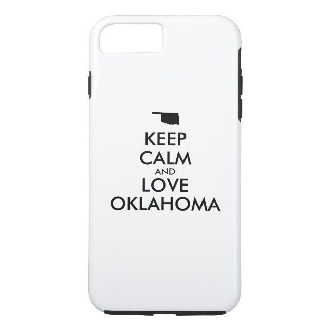 Customisable KEEP CALM and LOVE OKLAHOMA Case-Mate iPhone Case (Back)