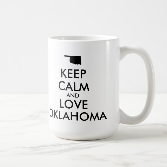 Customisable KEEP CALM and LOVE OKLAHOMA Coffee Mug (Right)