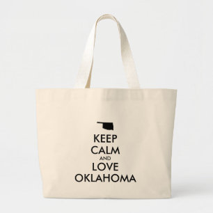 Customisable KEEP CALM and LOVE OKLAHOMA Large Tote Bag
