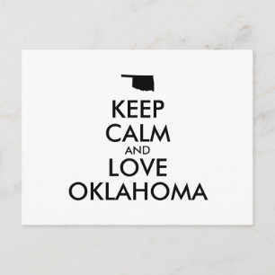 Customisable KEEP CALM and LOVE OKLAHOMA Postcard