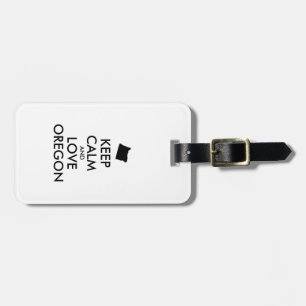 Customisable KEEP CALM and LOVE OREGON Luggage Tag