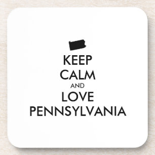 Customisable KEEP CALM and LOVE PENNSYLVANIA Coaster