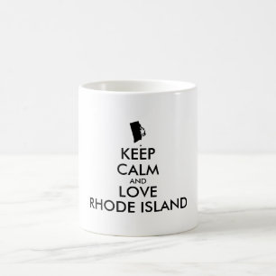 Customisable KEEP CALM and LOVE RHODE ISLAND Coffee Mug