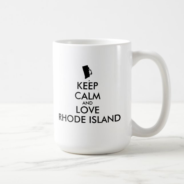 Customisable KEEP CALM and LOVE RHODE ISLAND Coffee Mug (Right)