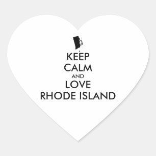Customisable KEEP CALM and LOVE RHODE ISLAND Heart Sticker