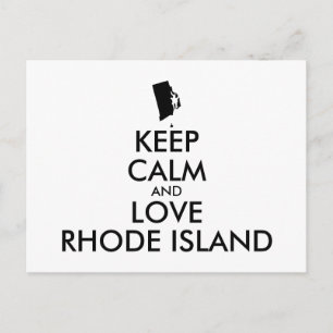 Customisable KEEP CALM and LOVE RHODE ISLAND Postcard