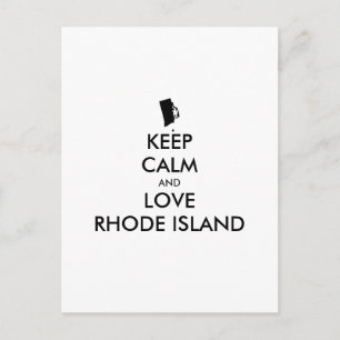 Customisable KEEP CALM and LOVE RHODE ISLAND Postcard