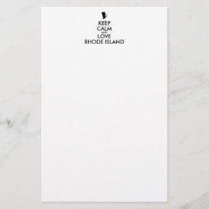Customisable KEEP CALM and LOVE RHODE ISLAND Stationery