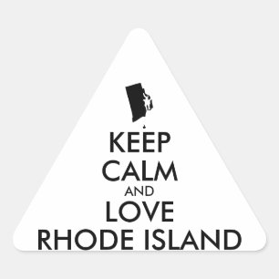 Customisable KEEP CALM and LOVE RHODE ISLAND Triangle Sticker