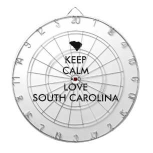 Customisable KEEP CALM and LOVE SOUTH CAROLINA Dartboard