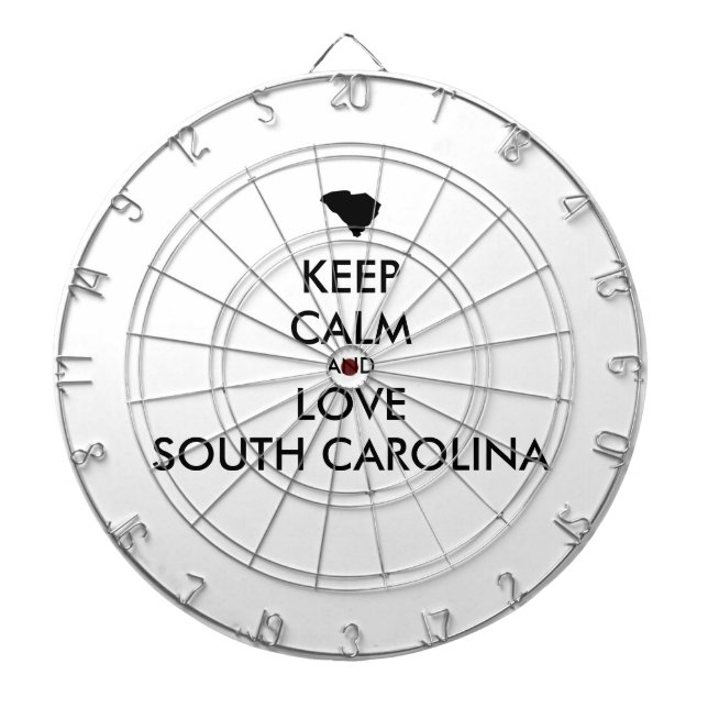 Customisable KEEP CALM and LOVE SOUTH CAROLINA Dartboard (Front)