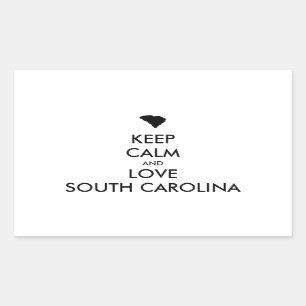 Customisable KEEP CALM and LOVE SOUTH CAROLINA Rectangular Sticker