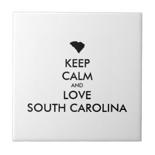 Customisable KEEP CALM and LOVE SOUTH CAROLINA Tile