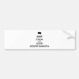 Customisable KEEP CALM and LOVE SOUTH DAKOTA Bumper Sticker