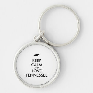 Customisable KEEP CALM and LOVE TENNESSEE Key Ring