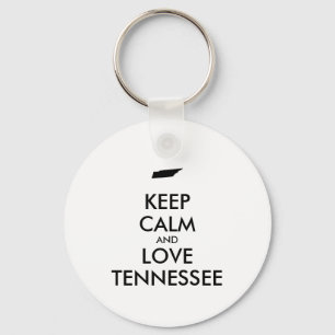 Customisable KEEP CALM and LOVE TENNESSEE Key Ring