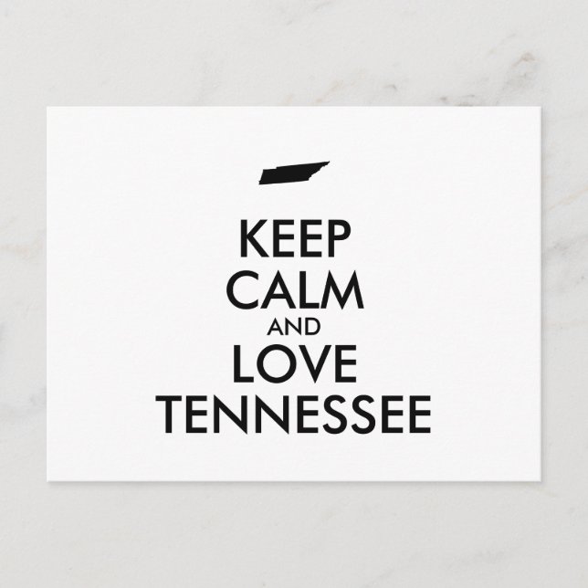 Customisable KEEP CALM and LOVE TENNESSEE Postcard (Front)