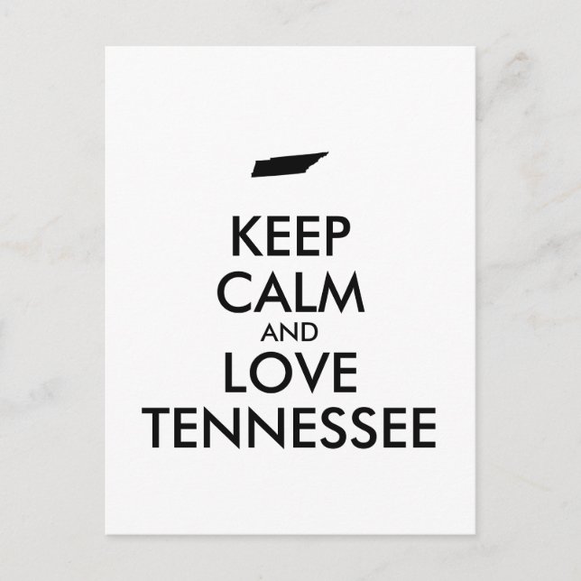 Customisable KEEP CALM and LOVE TENNESSEE Postcard (Front)