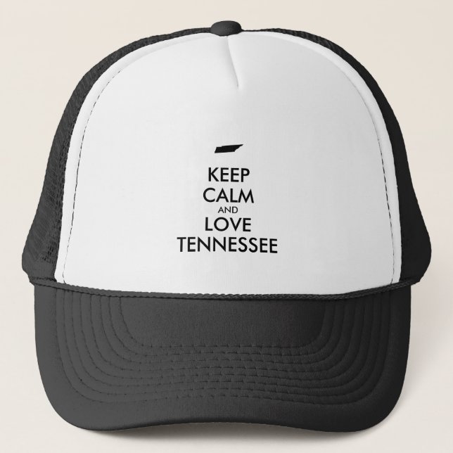 Customisable KEEP CALM and LOVE TENNESSEE Trucker Hat (Front)