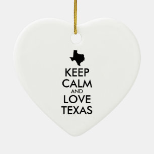 Customisable KEEP CALM and LOVE TEXAS Ceramic Tree Decoration