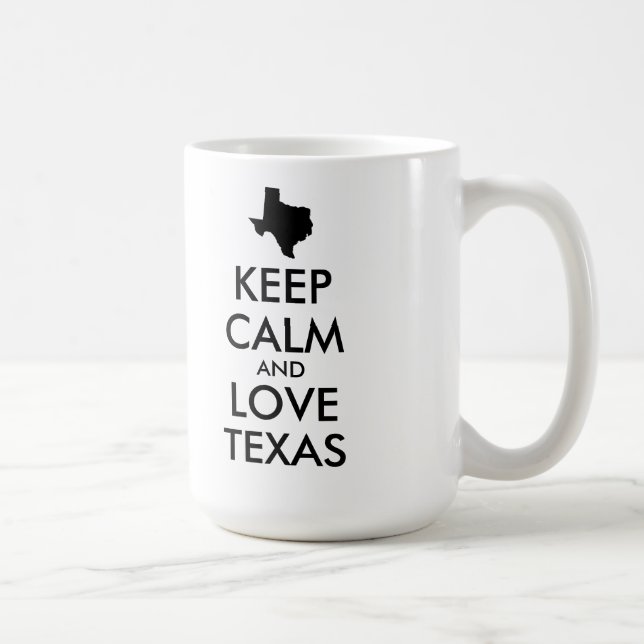 Customisable KEEP CALM and LOVE TEXAS Coffee Mug (Right)