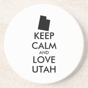 Customisable KEEP CALM and LOVE UTAH Coaster