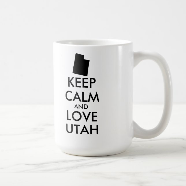 Customisable KEEP CALM and LOVE UTAH Coffee Mug (Right)