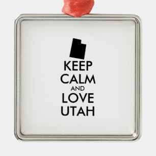 Customisable KEEP CALM and LOVE UTAH Metal Tree Decoration