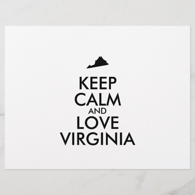 Customisable KEEP CALM and LOVE VIRGINIA Flyer (Front)